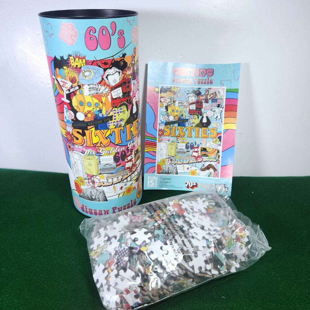 60s Puzzle The Golden Years Jigsaw 500 Piece Boxer Gifts Tube Great Brit…